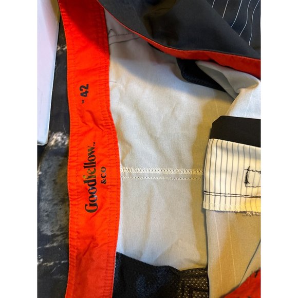 Goodfellow & Co Men's 10" Graves Striped Board Shorts, Charcoal, Size 42, NWT - Picture 5 of 6